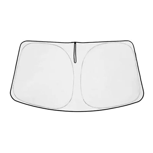 Silver tape car windshield sunshade for NOAH XOVY 90 series vehicles folded for storage
