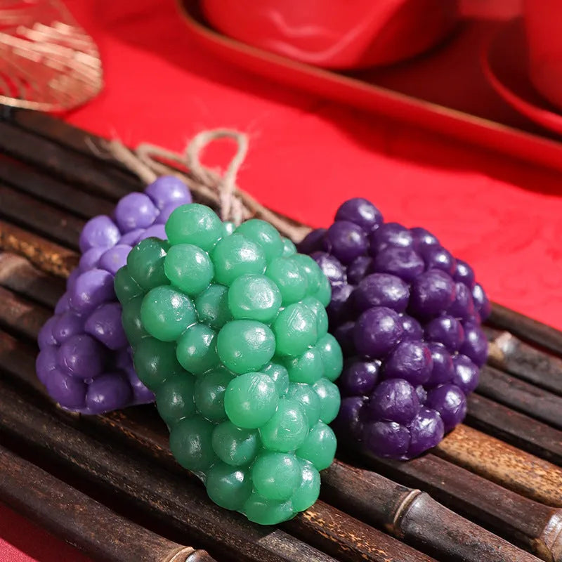 Grape handmade soap bar in purple colour with grape cluster design