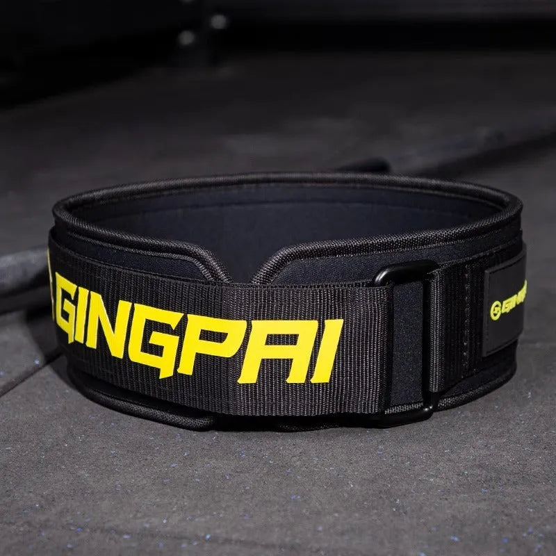 Abdominal training belt with lumbar support for weightlifting exercises in multiple colour options