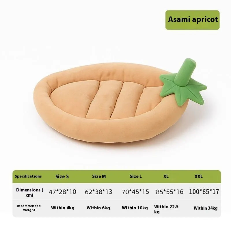 Washable cloth dog bed mat in purple colour, shown in a large XXL size