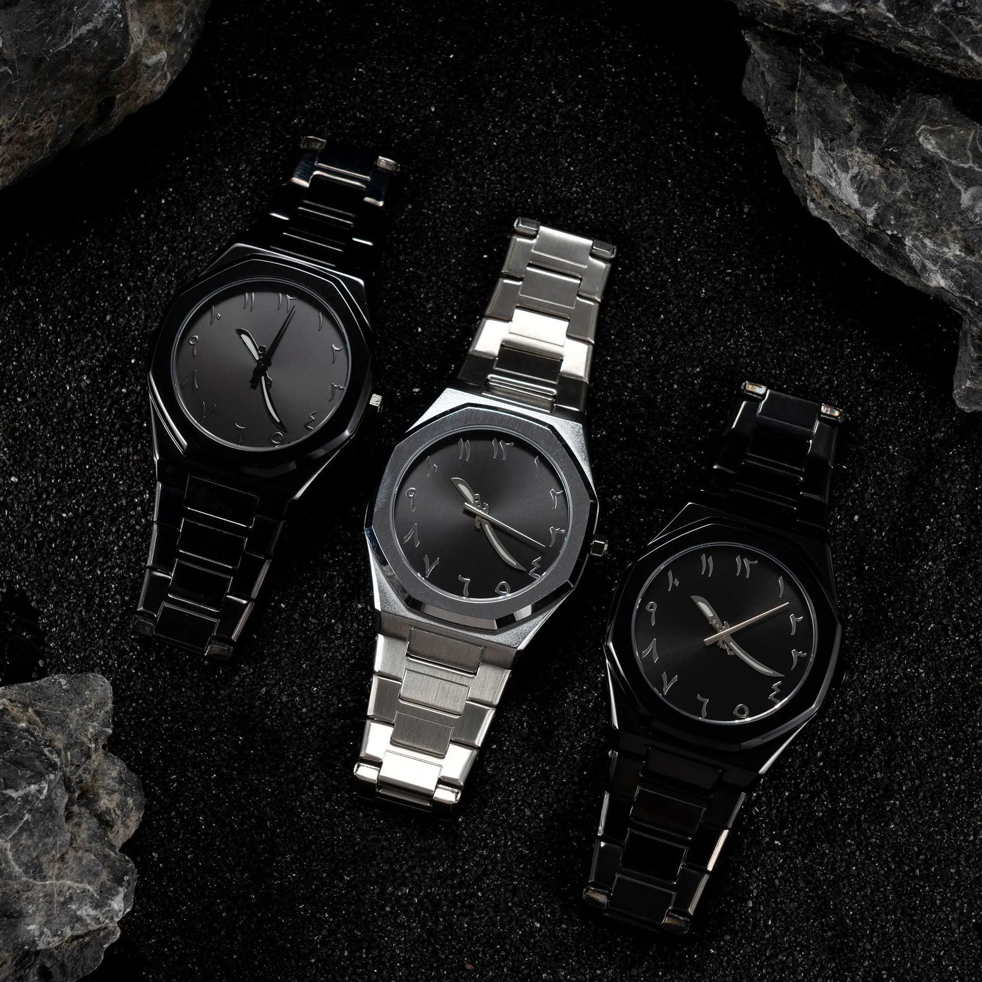 Men's business casual quartz watch with steel belt strap showing 10mm thickness
