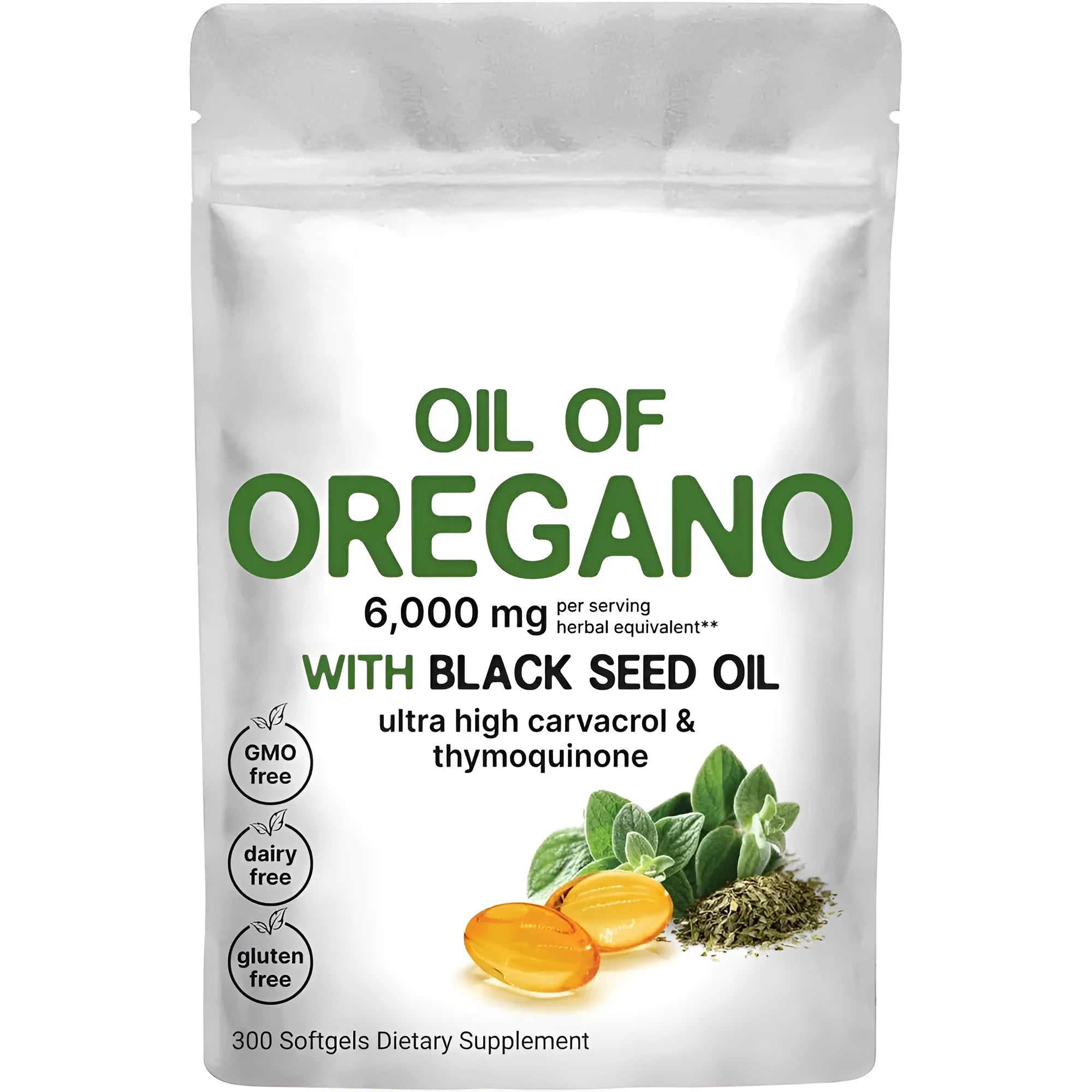 Butter Black Seed Oil Soft Capsules bottle showing 180 or 300 tablet pack option