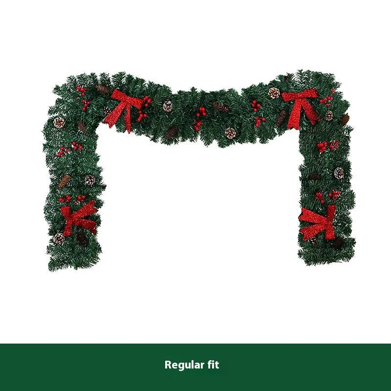 Christmas decorative rattan cane with pine cones and a red bow, available with or without integrated LED lights