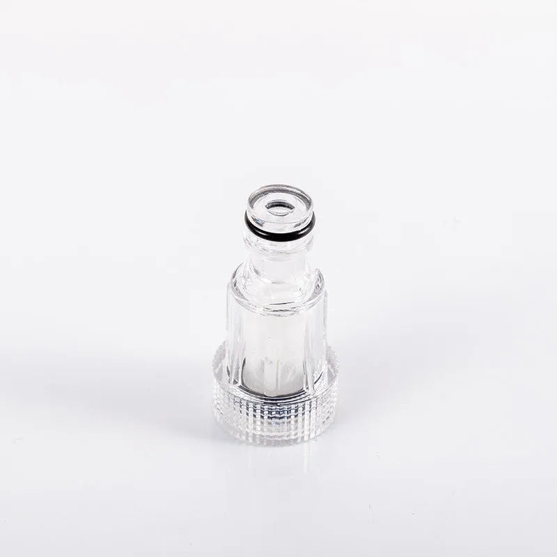 Transparent plastic inlet joint with filter screen for Karcher K2-K7 pressure washers