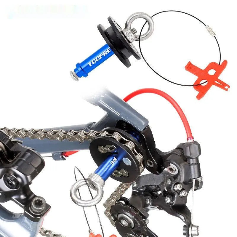 Aluminium alloy bicycle chain holder tool with multiple maintenance functions