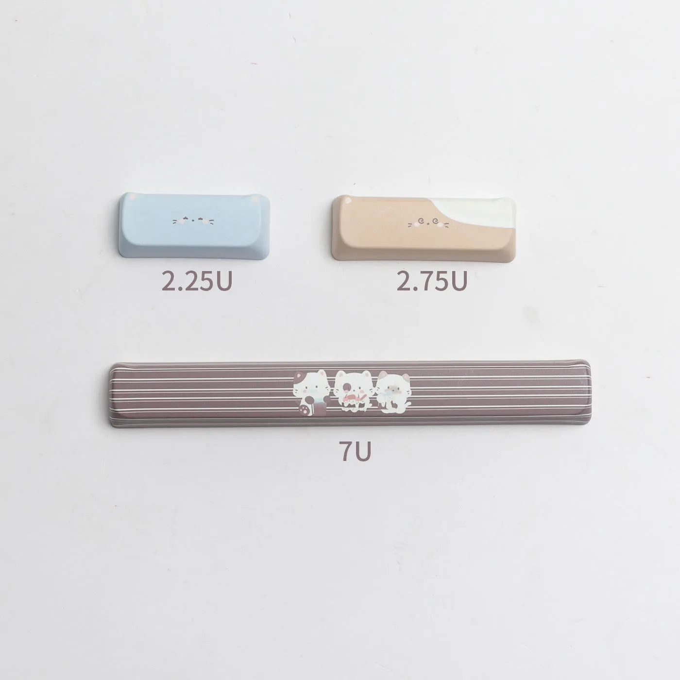 Sea salt cat themed PBT sublimation key cap set for mechanical keyboards showing full 26-piece layout