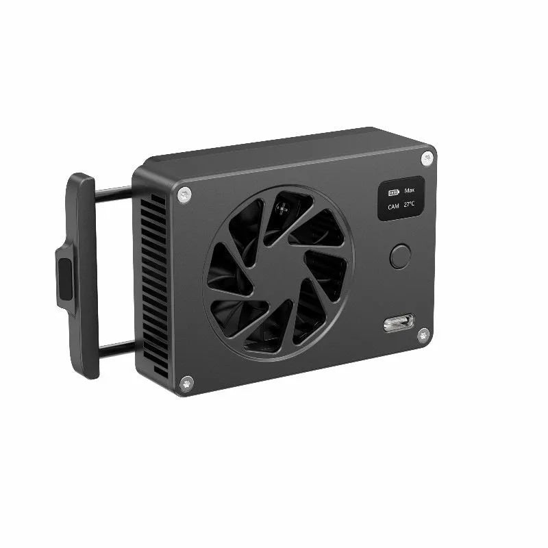 Black aluminium alloy PC cooling radiator fan with heatsink fins and integrated fan, measuring 89mm x 52mm x 25.95mm
