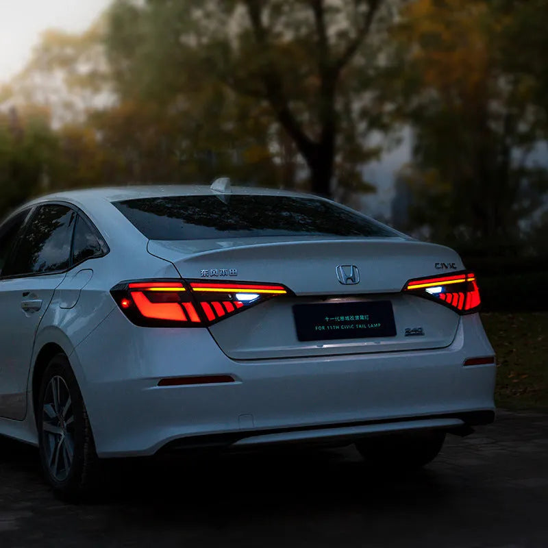 11th Generation Honda Civic modified LED tail light assembly with sequential turn signals