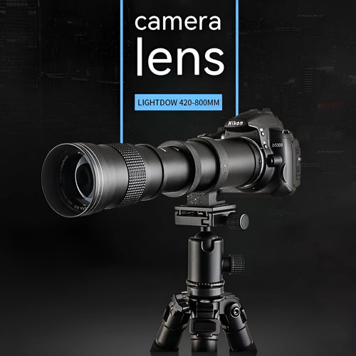 420-800mm telephoto zoom camera lens adapter with T-port connector ring