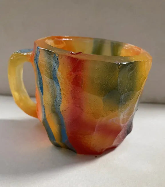 400ml mineral crystal resin coffee mug with handle in various colour options