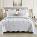 European-style embroidery bed cover set with pleated edging for 1.8m beds