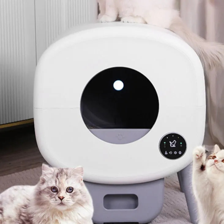 Automatic self-cleaning cat litter box with intelligent waste disposal system and 13L storage capacity
