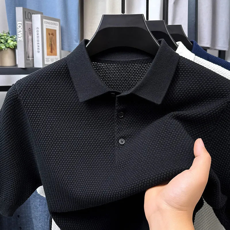 Loose fit pure cotton short sleeve sweater shown in available colours with size range information