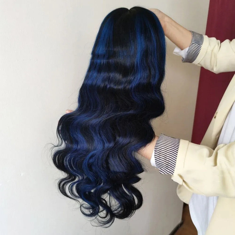 Real human hair lace front wig with 4x4 lace panel shown in a star fashion style