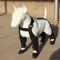Black waterproof non-slip dog shoes for paw protection in polyester material