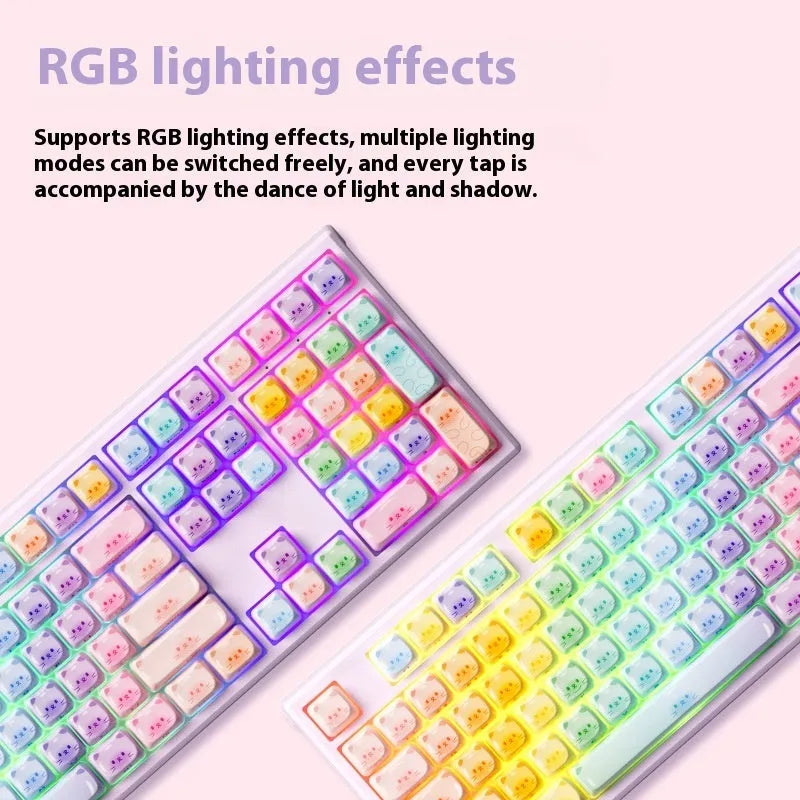 MG108B candy cat colour Bluetooth mechanical keyboard with piano shaft switches