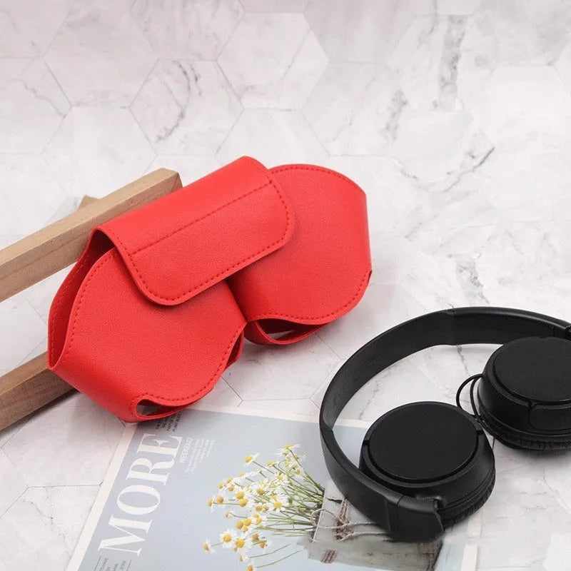 AirPods Max protective case cover in black, red, white, green, and blue colours made of PU leather.