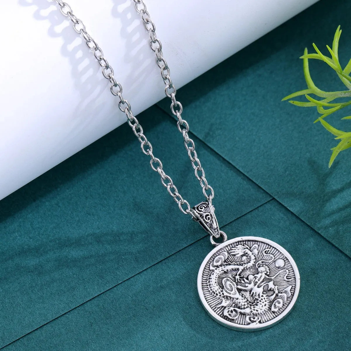 Retro titanium steel round hip hop style pendant in gold colour