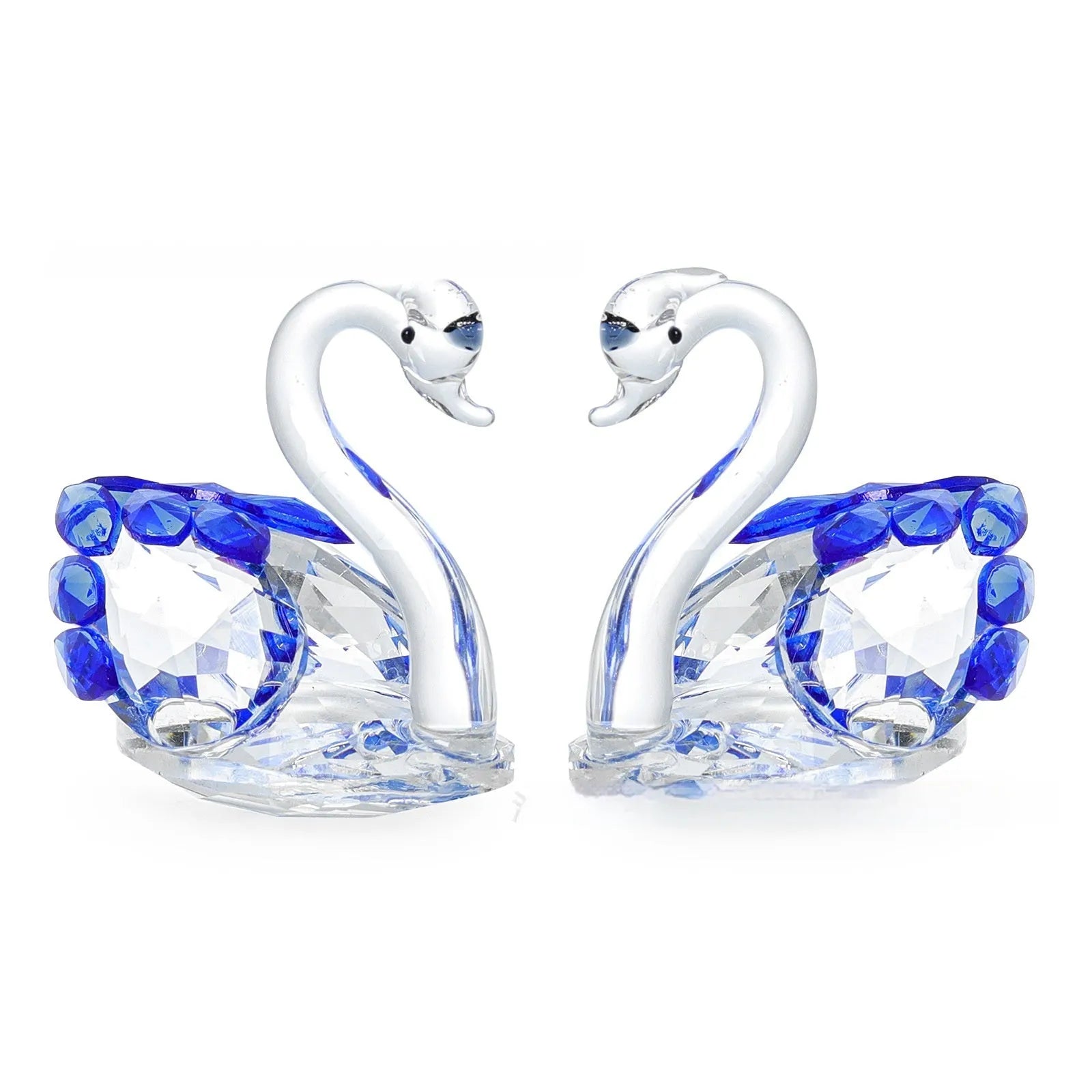 Crystal swan desktop decoration in choice of four colours and two design styles