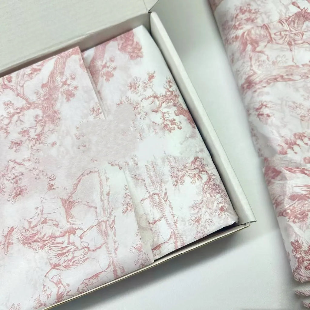 French mg tissue paper with fairy French romance retro design in pink purple and green purple colours