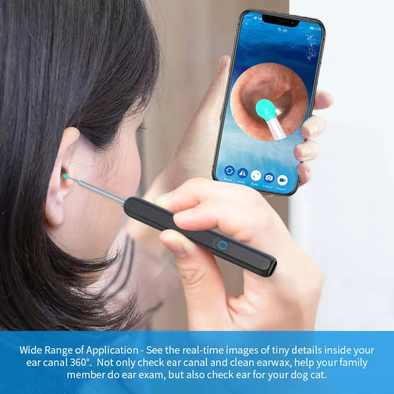 NE3 wireless ear otoscope ear wax removal tool with camera LED light and 360 HD lens