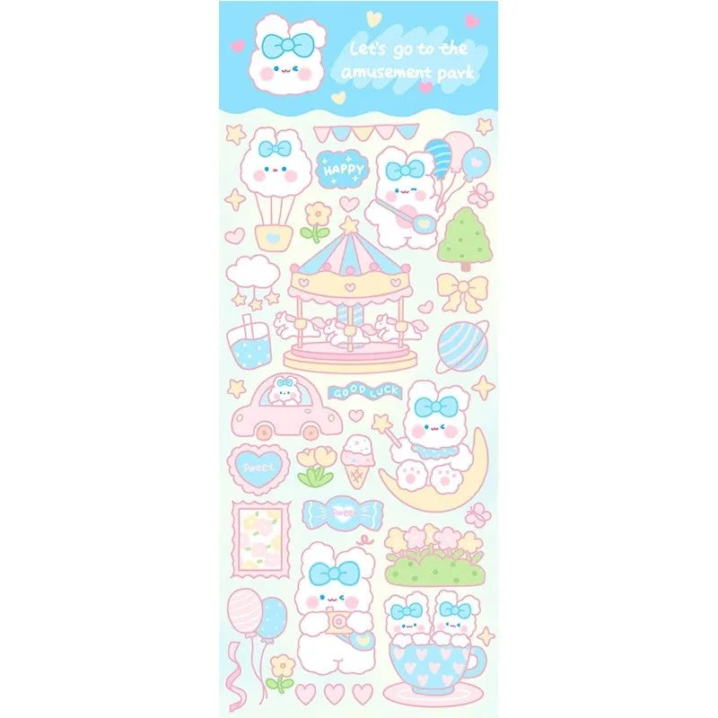 PVC waterproof cartoon-style decorative sticker for notebooks and office stationery.