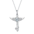 Women's winged cross stethoscope necklace in electroplated copper with personality wings design