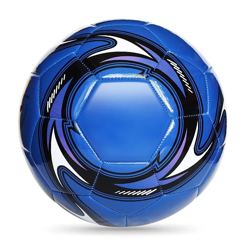 PVC machine-sewn training football in multiple sizes and colour designs including Red Dragon Roll and Tornado patterns