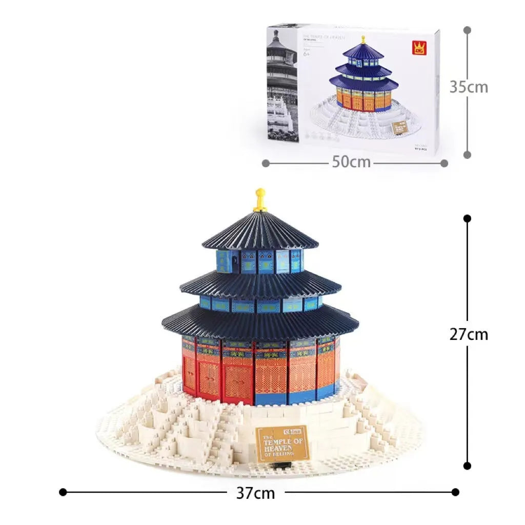 Wange small particle building blocks set with over 800 pieces for world landmark model construction