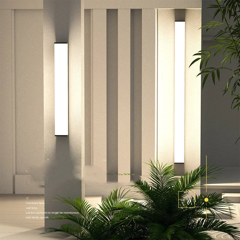 60cm tall outdoor wall light with stainless steel and PC construction, waterproof P65 rating