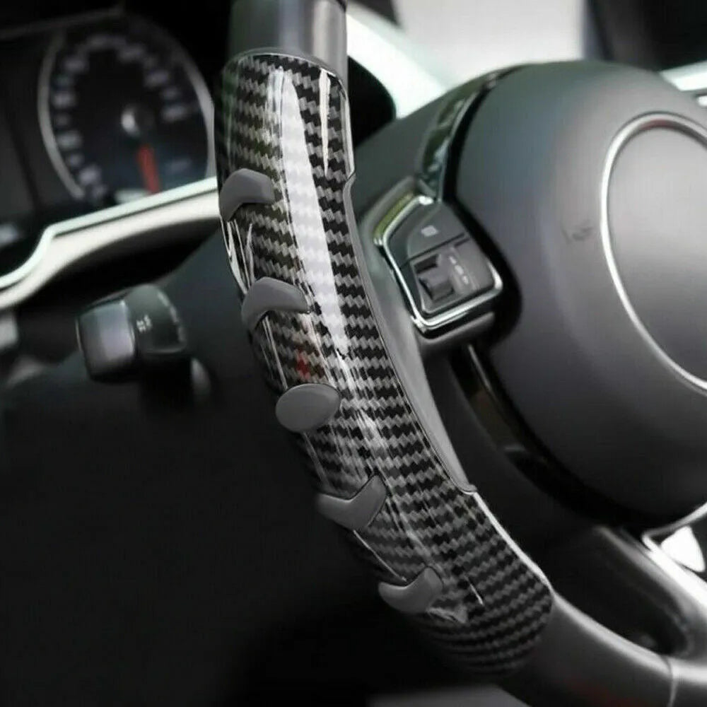 Carbon fibre black fibre steering wheel anti-slip sleeve for 38cm diameter car wheels.