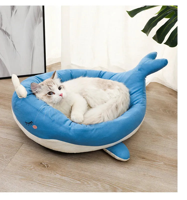 Duck shape pet bed sofa for small dogs and cats in blue or white colour