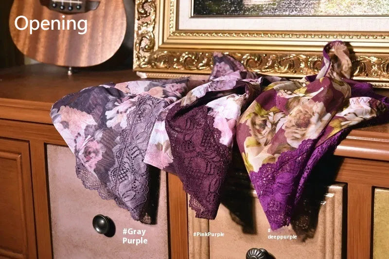 Men's printed mesh underwear in mid-waist briefs style with ice silk fabric