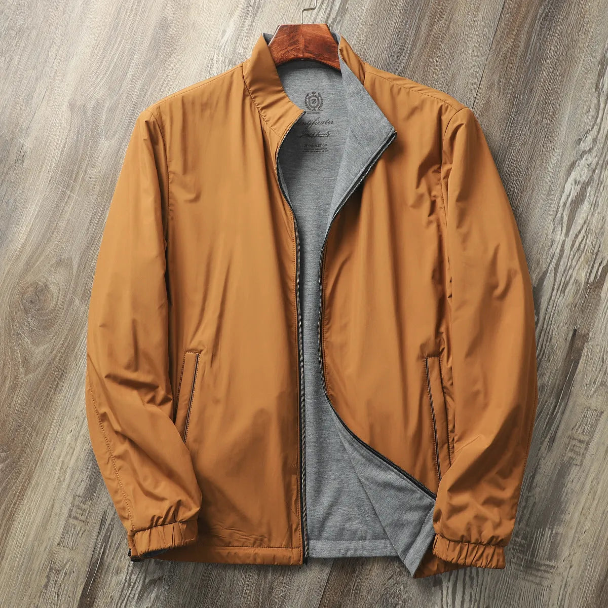 Men's stand collar business casual jacket in four colours with size range up to 4XL