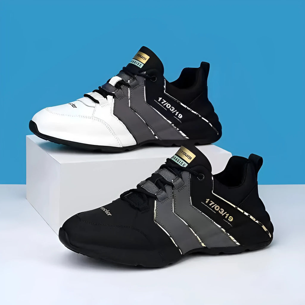 Teenagers casual sneakers with thick plastic sole and mesh lining in various colours.