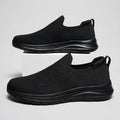 Sports men's extra large size slip-on mesh woven light casual shoes in beige with rubber sole