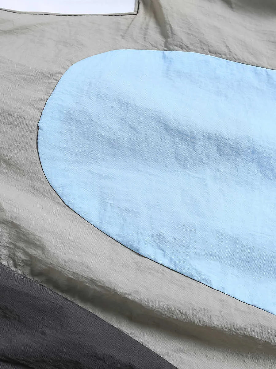 Blue loose-fit men's quick-drying outdoor sports shorts with a fly opening.