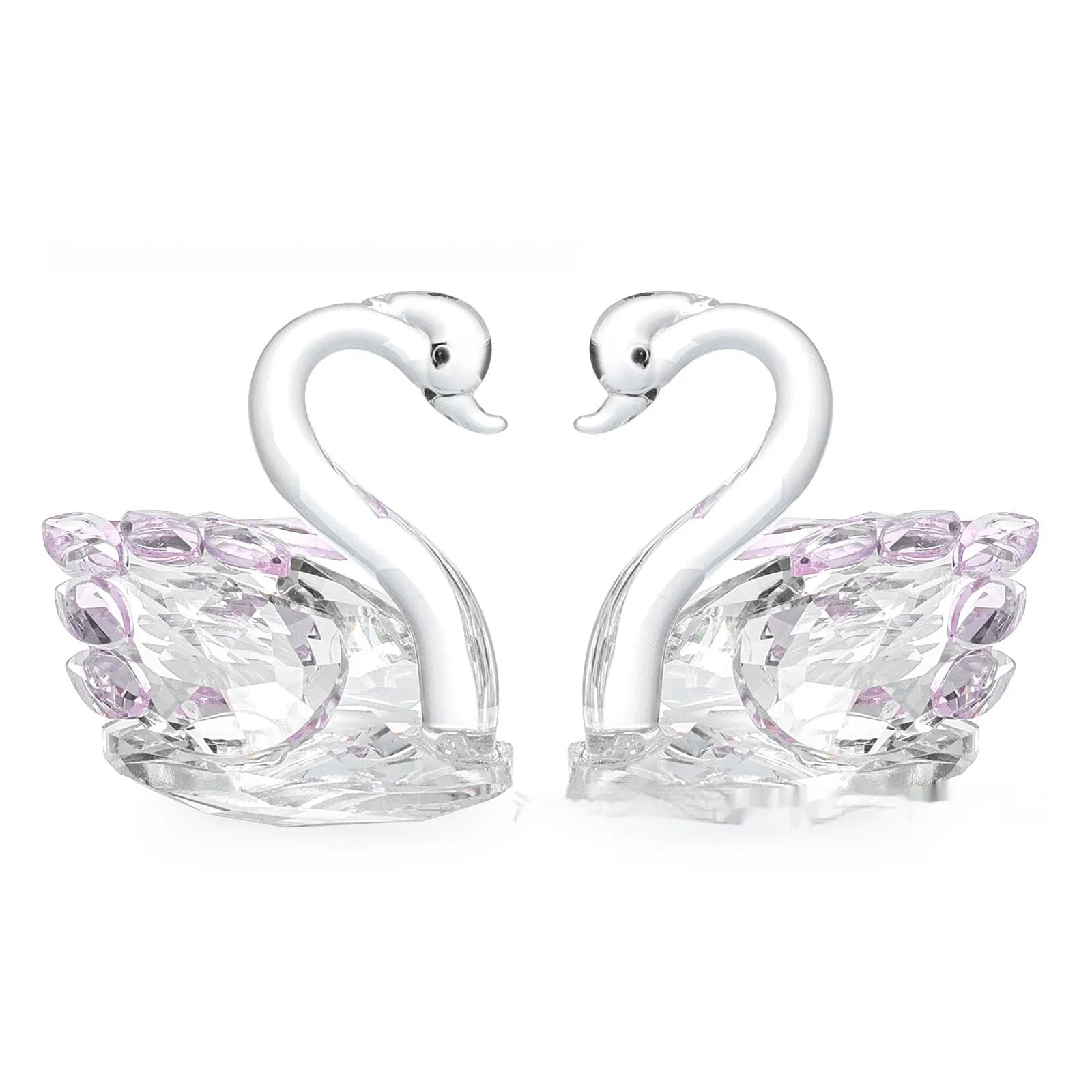 Crystal swan desktop decoration in choice of four colours and two design styles