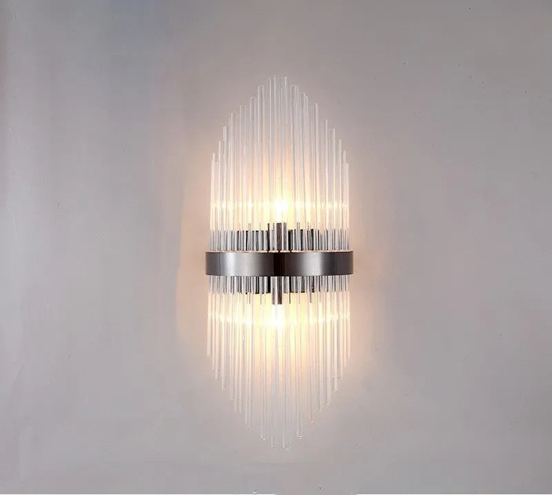 Modern crystal wall lamp in light luxury style with metal finish options