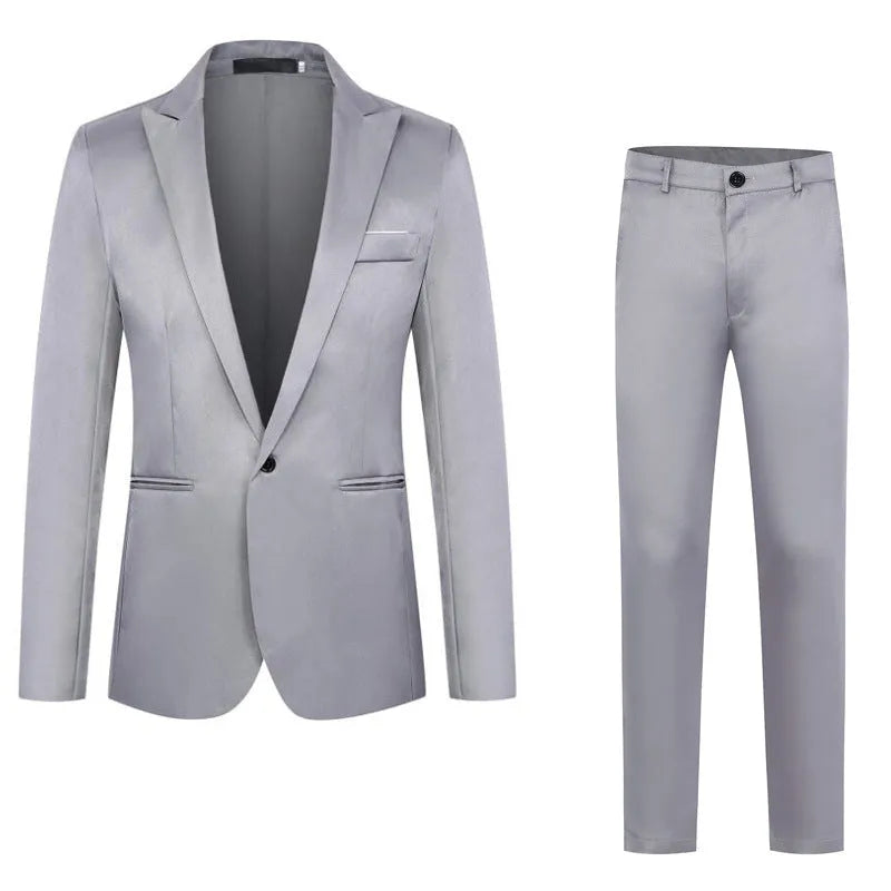 Men's loose fit wedding suit jacket in acetate fibre available in eight colours with Asian sizing