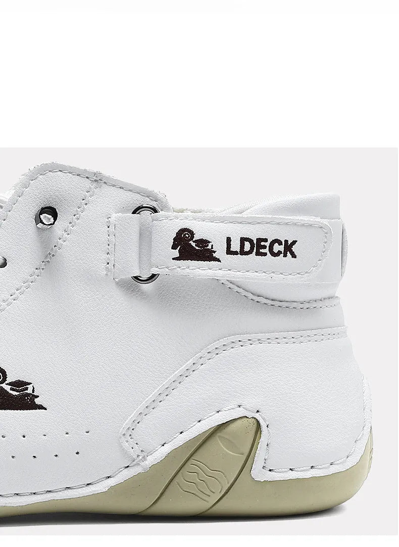Octopus men's high top shoes with round toe, mid-tube height, and non-slip rubber sole