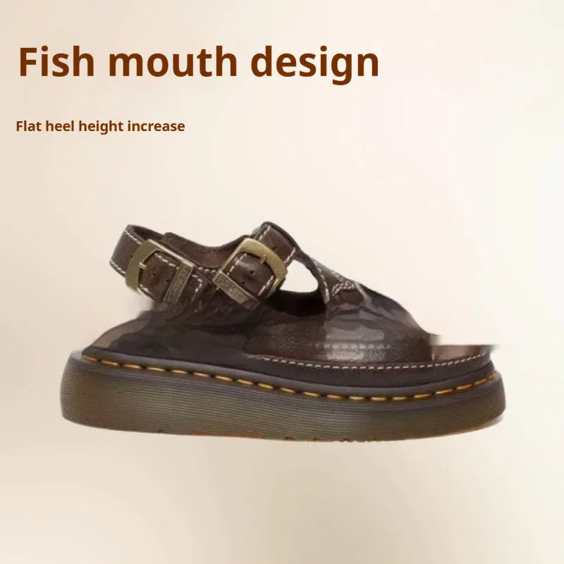 Men's black embroidered floral beach sandals with flat heel, showing PU upper material