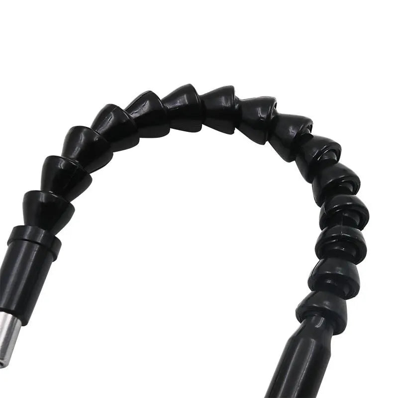 Black flexible cobra drill bit with metal and plastic shaft 295mm long hex shank connector