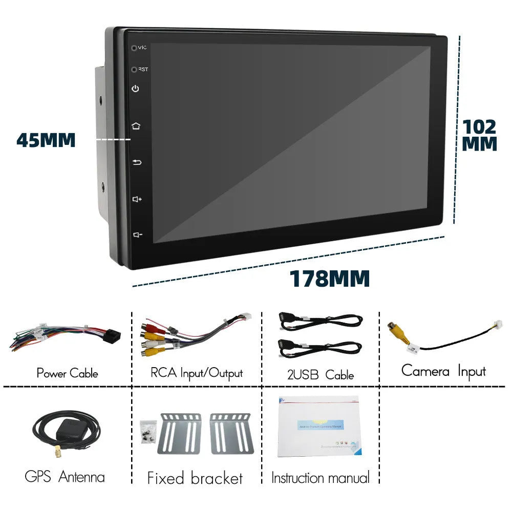 Black universal 7-inch car navigation MP5 player with GPS and radio functions for manual transmission vehicles