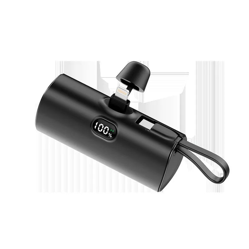 Capsule digital display wireless power bank with built-in plug in multiple colours