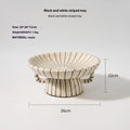 Black and white striped retro fruit design synthetic resin dessert plate