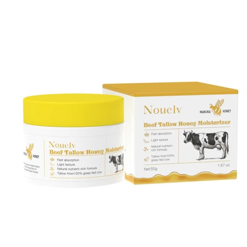 50g cow tallow and honey moisturising cream for dry mixed skin types