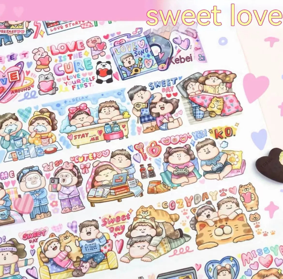 Haemorrhoid tape packaging stickers with cute cartoon characters printed on Japanese paper