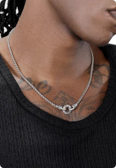Minimalist S925 sterling silver clavicle necklace for women on a model.
