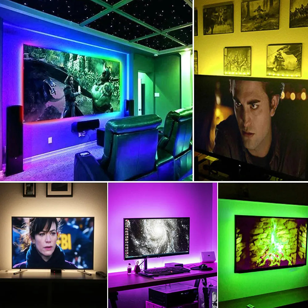 Flexible LED strip lighting with 30 beads per metre showing adhesive backing and cut points